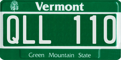 VT license plate QLL110
