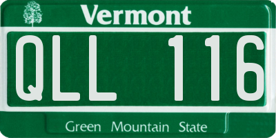 VT license plate QLL116