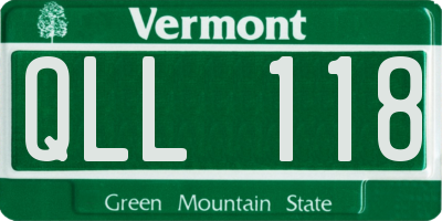 VT license plate QLL118