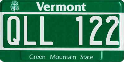 VT license plate QLL122