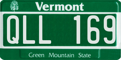 VT license plate QLL169