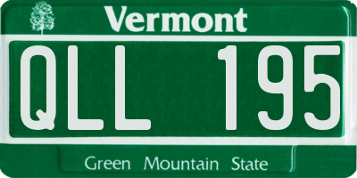VT license plate QLL195