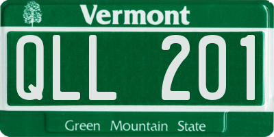 VT license plate QLL201