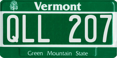 VT license plate QLL207