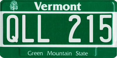 VT license plate QLL215