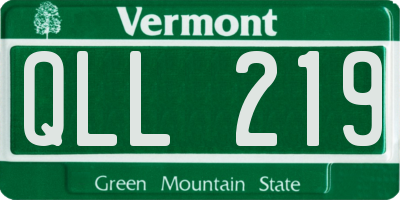 VT license plate QLL219