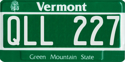 VT license plate QLL227