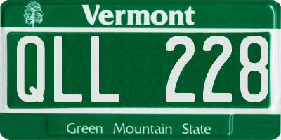VT license plate QLL228