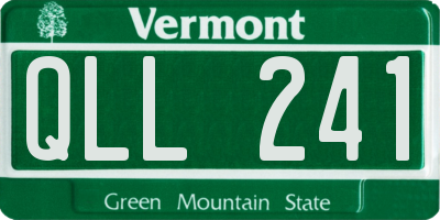 VT license plate QLL241