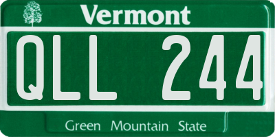 VT license plate QLL244
