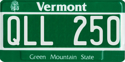 VT license plate QLL250
