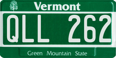 VT license plate QLL262