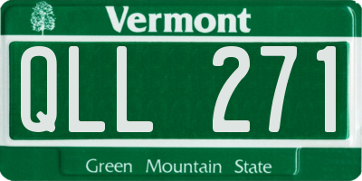VT license plate QLL271