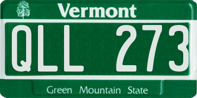 VT license plate QLL273