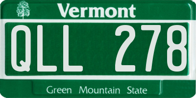 VT license plate QLL278
