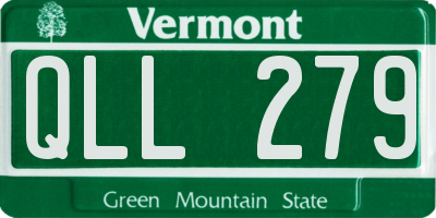 VT license plate QLL279