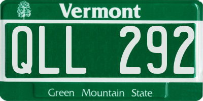 VT license plate QLL292