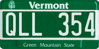 VT license plate QLL354