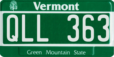 VT license plate QLL363