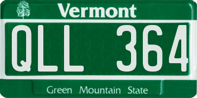 VT license plate QLL364