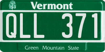 VT license plate QLL371