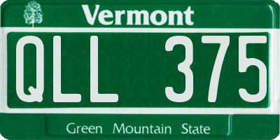 VT license plate QLL375