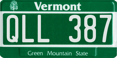 VT license plate QLL387
