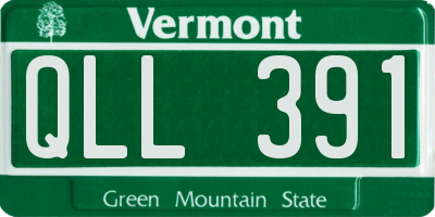 VT license plate QLL391