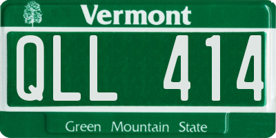 VT license plate QLL414