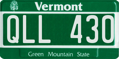 VT license plate QLL430