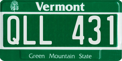 VT license plate QLL431