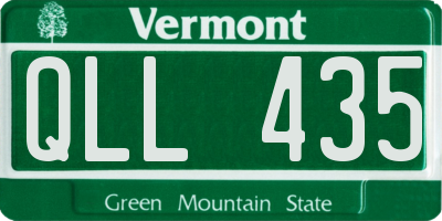 VT license plate QLL435
