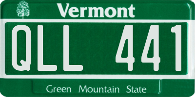 VT license plate QLL441