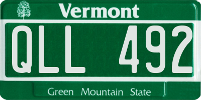 VT license plate QLL492
