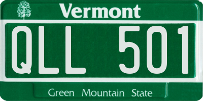 VT license plate QLL501