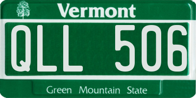 VT license plate QLL506