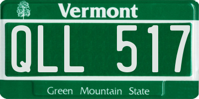 VT license plate QLL517