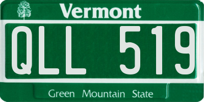 VT license plate QLL519