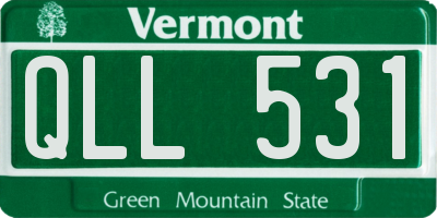 VT license plate QLL531