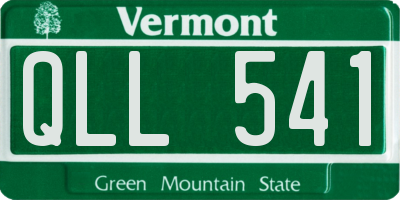 VT license plate QLL541