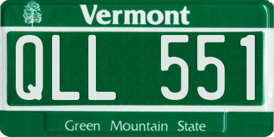 VT license plate QLL551