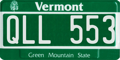 VT license plate QLL553