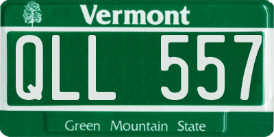 VT license plate QLL557