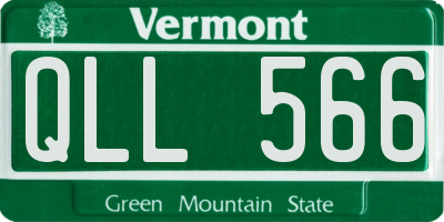 VT license plate QLL566