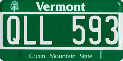 VT license plate QLL593