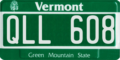VT license plate QLL608