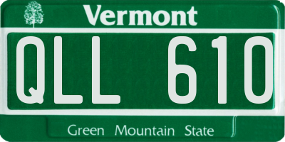VT license plate QLL610