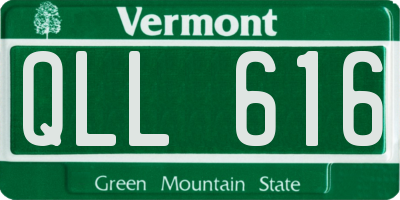 VT license plate QLL616