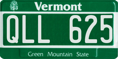 VT license plate QLL625
