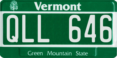 VT license plate QLL646